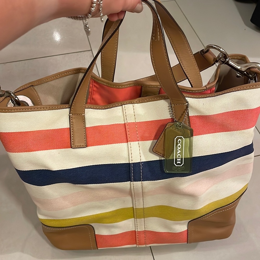 Coach striped bag!